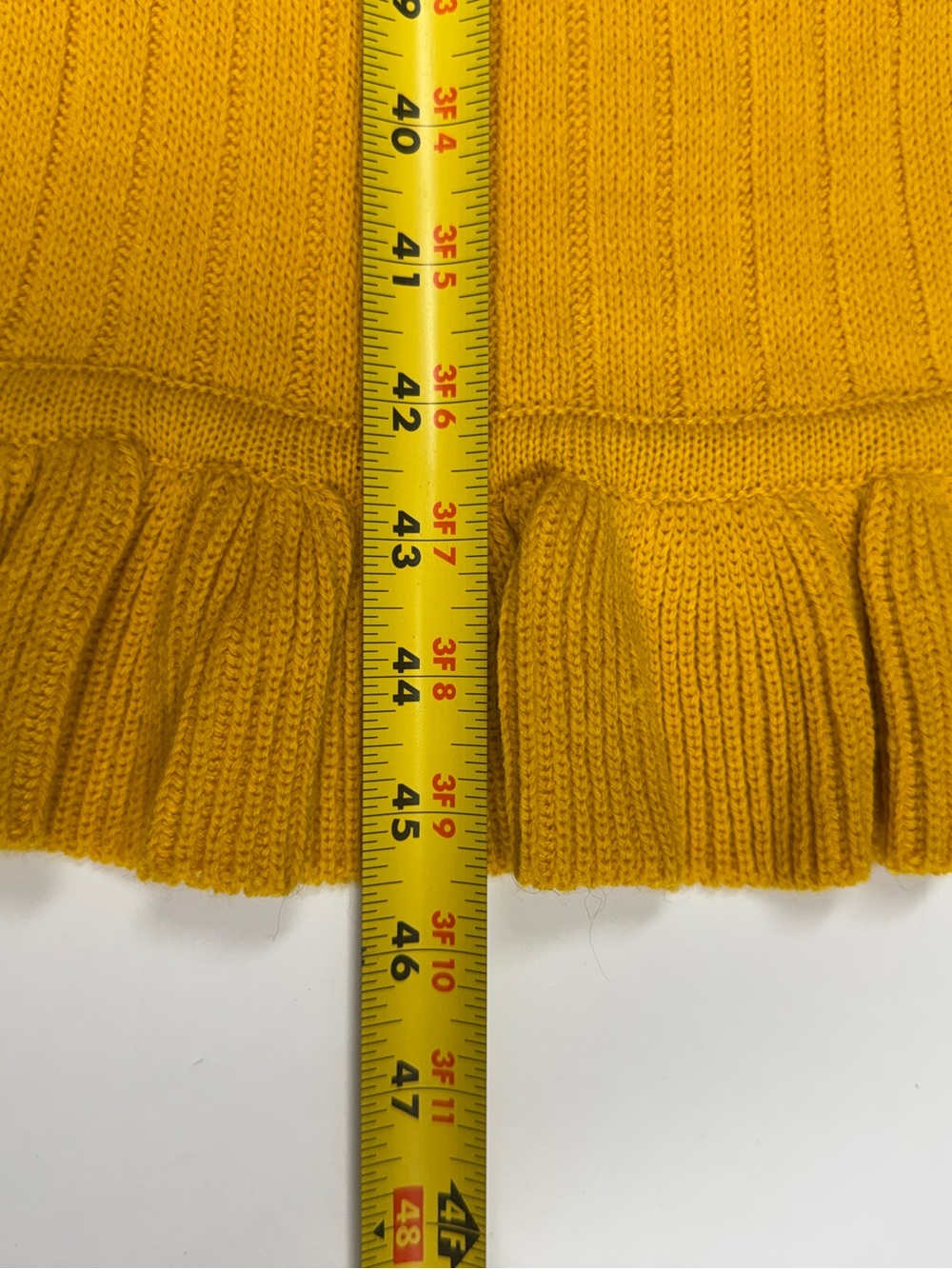 Dark Yellow Ruffles-Trim Knit Scarf - Picture 9 of 10